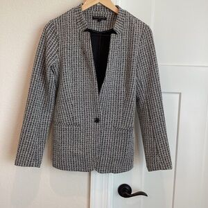 Banana Republic Knit Tweed Blazer Jacket Black and White